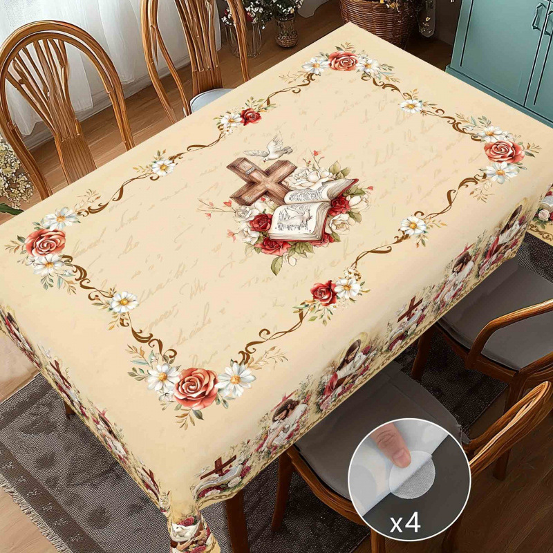 Nuevo manto de mesa de Navidad árbol de Navidad muñeco de nieve alce impresión digital manto de mesa transfronteriza amazónica decoración festiva image 25