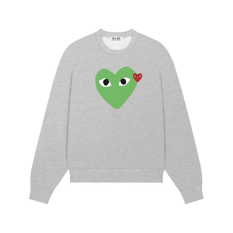 Comme des Garcons川久PLAY刺绣爱心秋冬季长袖圆领毛圈卫衣 男女|undefined