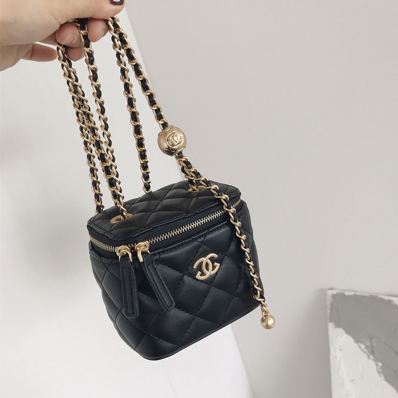 Mini Lipstick Small Bag Women's Transfer Beads Chanel Style Box Bag Diamond Grid Chain Crossbody Bag All-match Decorative Waist Bag