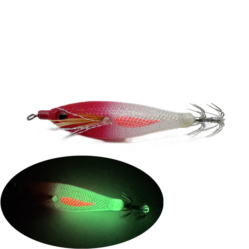 6g/8cm envuelto paño horizontal Camarón calamar gancho Luya cebo Camarón falso Camarón madera simulación luminosa cebo importado de Japón gancho