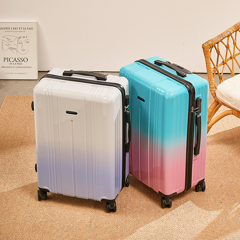 Customized Export Luggage Suitcase, Student Trolley Case, Quiet Universal Wheels, Password Lock, Large Capacity, 24inch Gradient Travel Suitcase