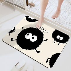 Cartoon Black Coal Ball Diatomaceous Earth Bathroom Mat Household Toilet Door Anti-Slip Absorbent Foot Mat Entrance Mat