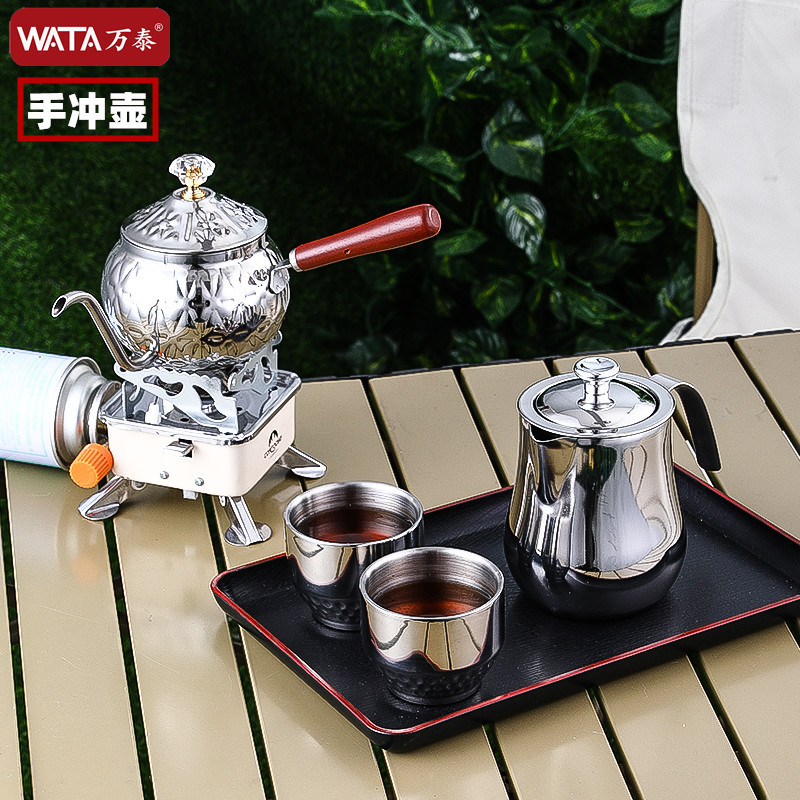 304 coffee pot stainless steel outdoor outdoor stove tea hand pot household stoneware coffee cup Garland Cup 304 coffee pot stainless steel outdoor outdoor stove tea hand pot household stoneware coffee cup Garland Cup
