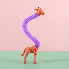 Amazon Creative Educational Pop Tube Stress Relief Giraffe Stretchable Adjustable Toy Factory Wholesale