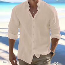P 91743 Linen Solid Long-sleeve ���鼃ɫ�L�����羳��
