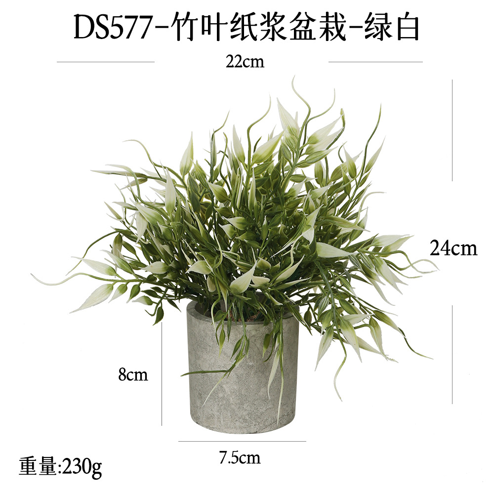 Más de 240 combinaciones populares de macetas con plantas verdes artificiales, decoraciones para el hogar, flores artificiales, bonsáis cilíndricos de pulpa de papel.