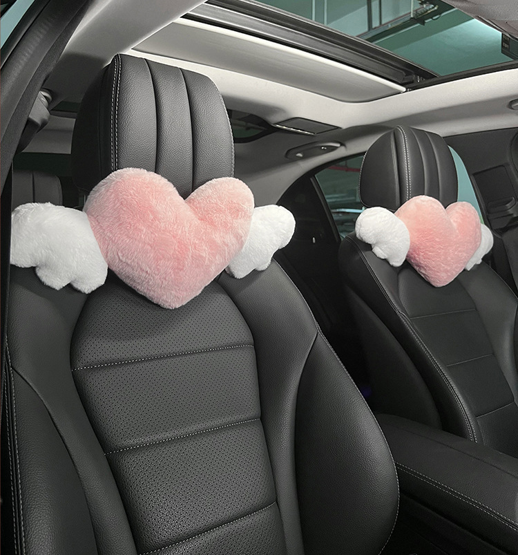 Heart-Shaped Car Headrest Neck Pillow Love Pillow Valentine's Day Gift Car Seat Headrest Comfortable and Soft