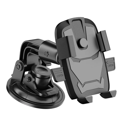 Car phone holder for Excavators, Shockproof, for Excavator - upgraded-iron-man-black-9cm-large-suction-cup