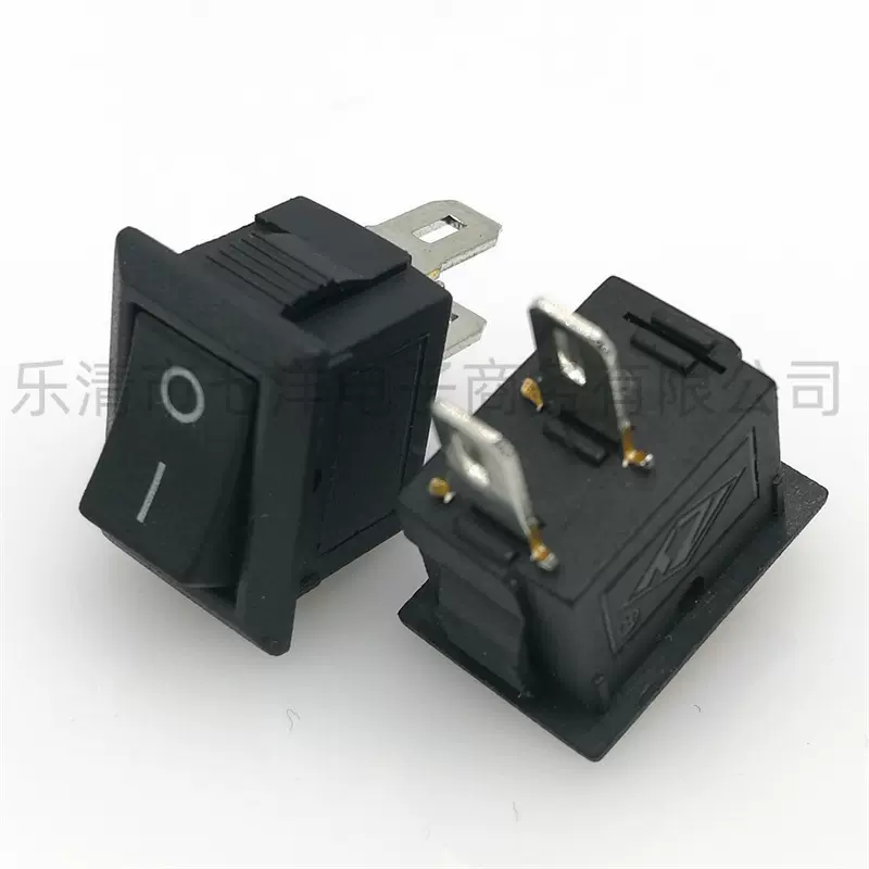 供应船型开关KCD11-101 翘板开关二档2脚 黑色开关10*15mm