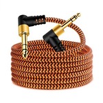 弯头6.5大三芯音频线6.35mm麦克风话筒连接线6.5对6.5吉他对录线