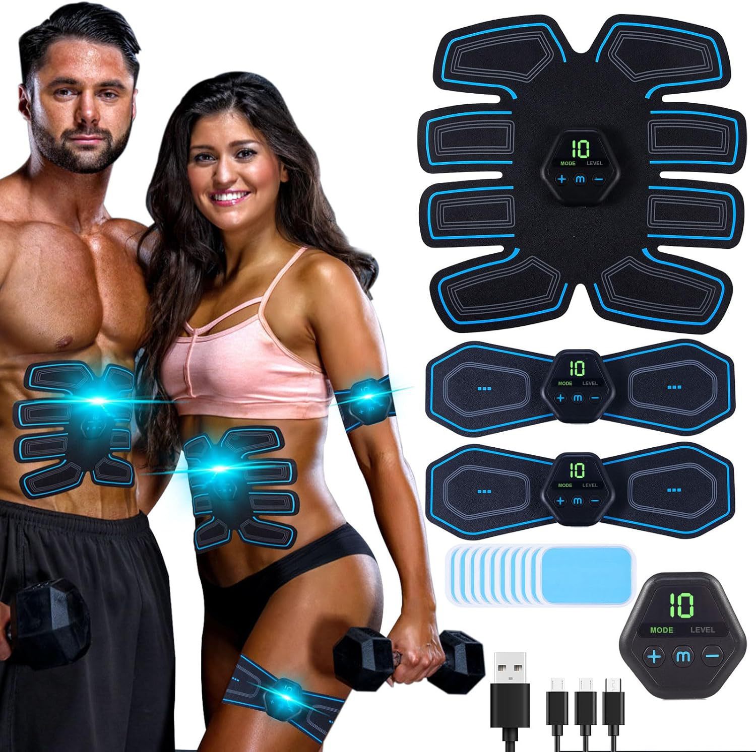 Display Abdominal Muscle Patch Fitness Instrument Manufacturer Cross-Border New Product Ems Home Muscle Fitness Sports Training Abdominal Fitness Device