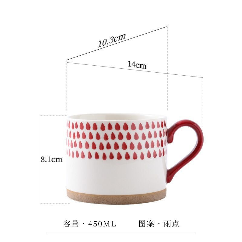 Taza de agua pintada a mano Taza de alto valor retro japonesa Taza de café de gres Taza de cerámica de gran capacidad Regalo de mano