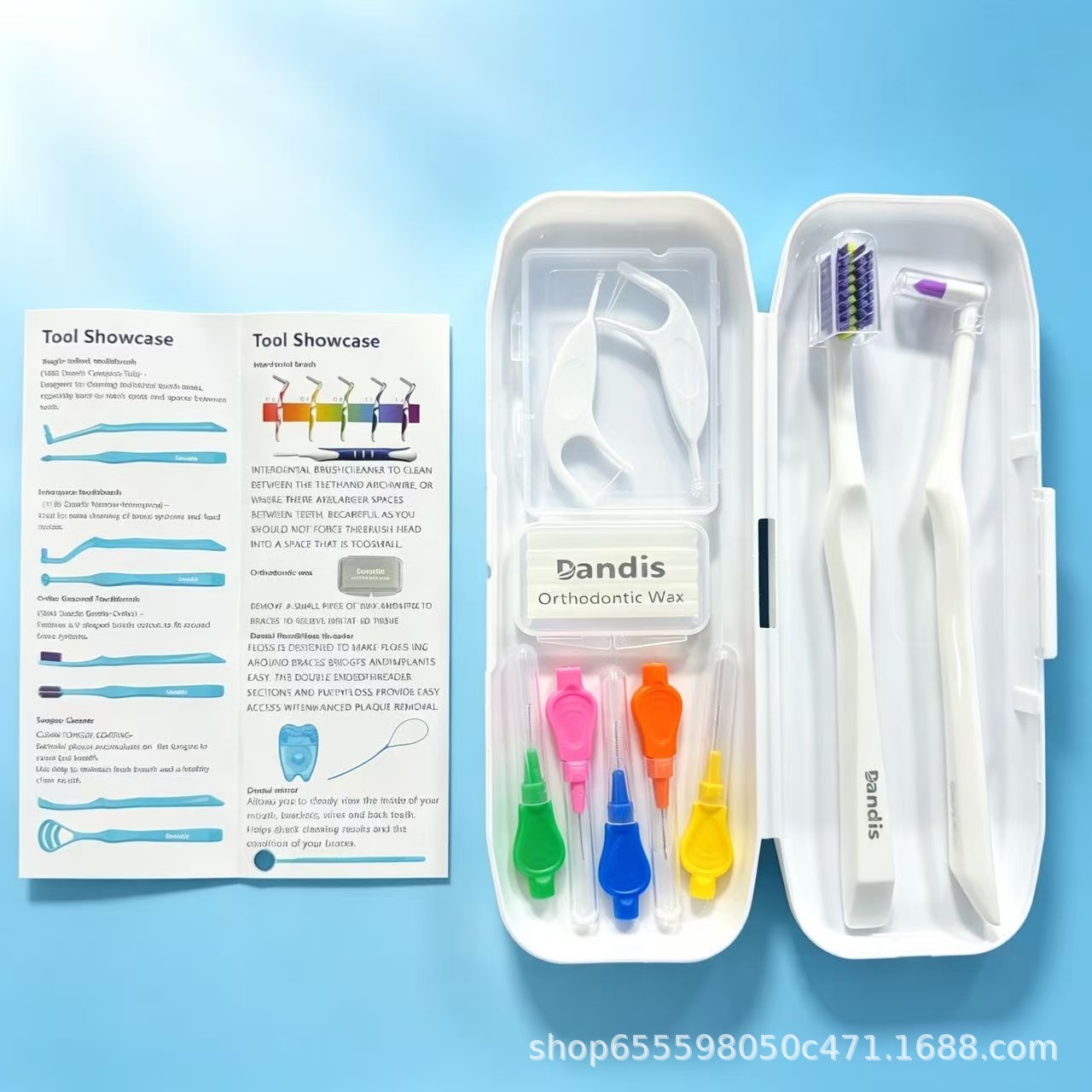 Orthodontic Oral Care Set with Floss and Brushes