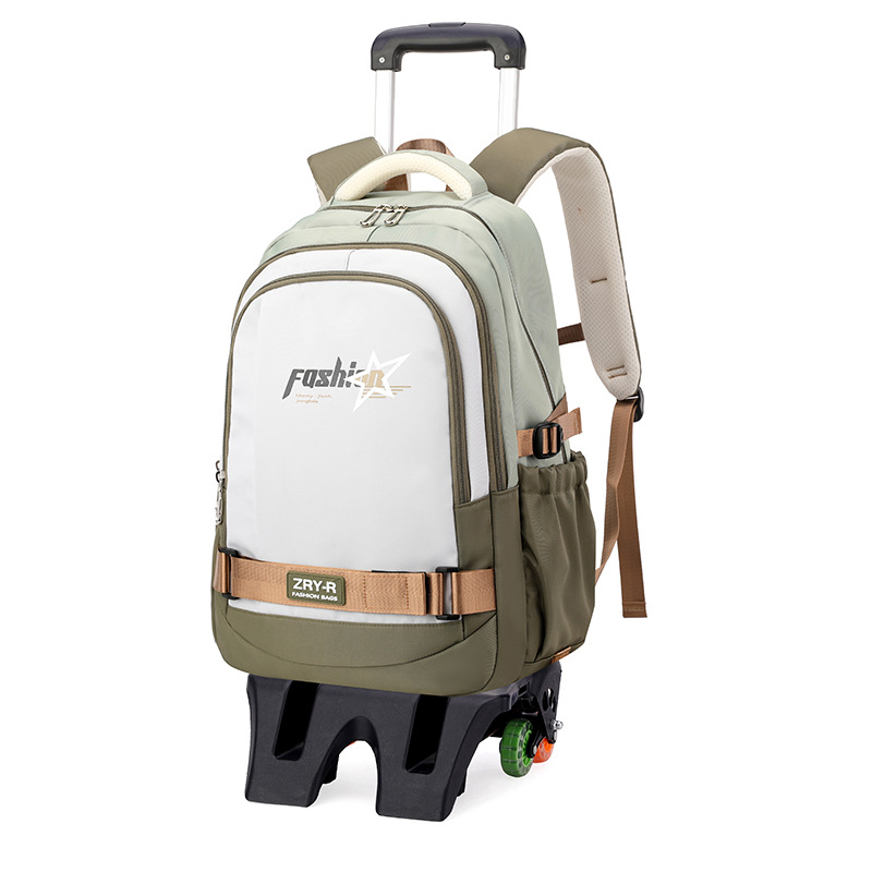 Mochila de pescado natural para niños de grado 3 - 6 estudiantes de secundaria con ruedas de gran capacidad para subir escaleras.