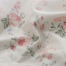 【玫瑰】批发60S贡缎床上用品加工面料2.8米幅宽印花布料