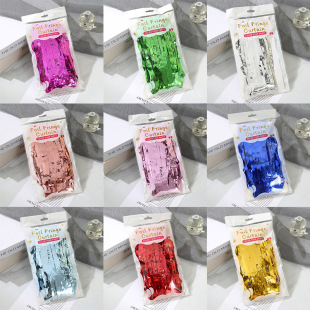 Cross-border dedicated to 1*2M solid color rain silk curtain birthday decoration party decoration supplies stage wall decoration props