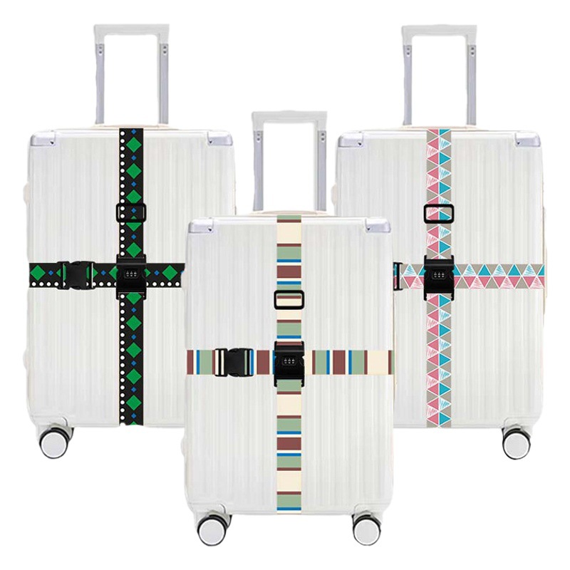 Cross-border Polyester Cross Luggage Strap Cartoon Code Buckle Luggage Strap Trolley Case Packing Strap Luggage Strap