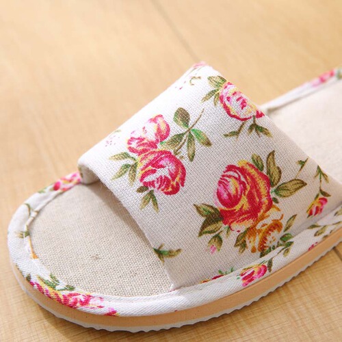 Summer linen slippers for women's rural guest slippers home indoor foam bottom couples linen women's travel cotton and linen slippers