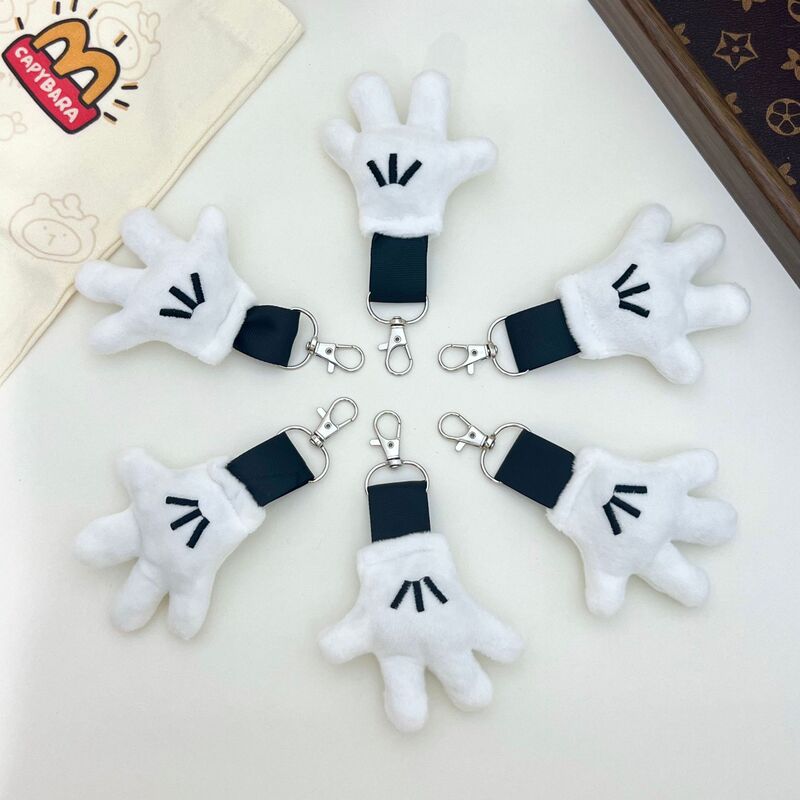 Cartoon Mickey Little Hand Plush Pendant Mickey Mouse Doll Keychain Student Bag Pendant Jeans Chain Matching