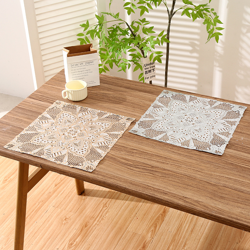 Alfombra de mesa cuadrada europea alfombra de mesa simple atmósfera a prueba de quemaduras alfombra de aislamiento térmico mayorista