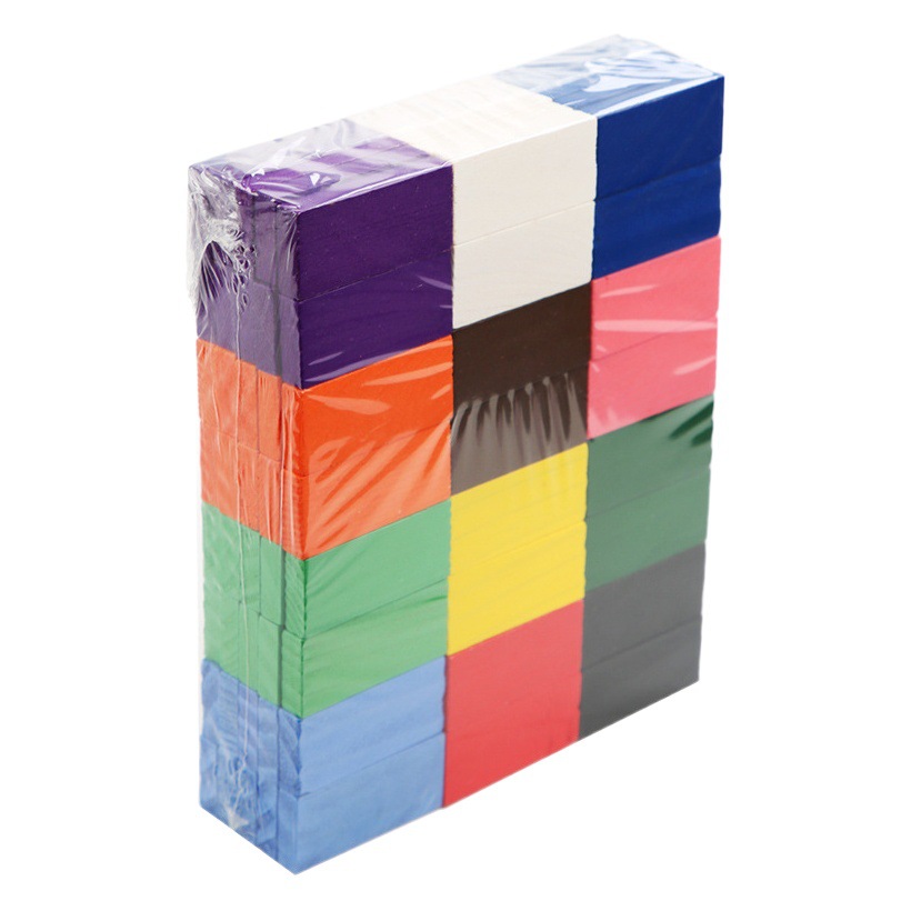 Bloques de construcción de dominó de color de madera, codificadores de órganos, bloques de construcción altos apilados, juguetes de educación temprana para niños al por mayor