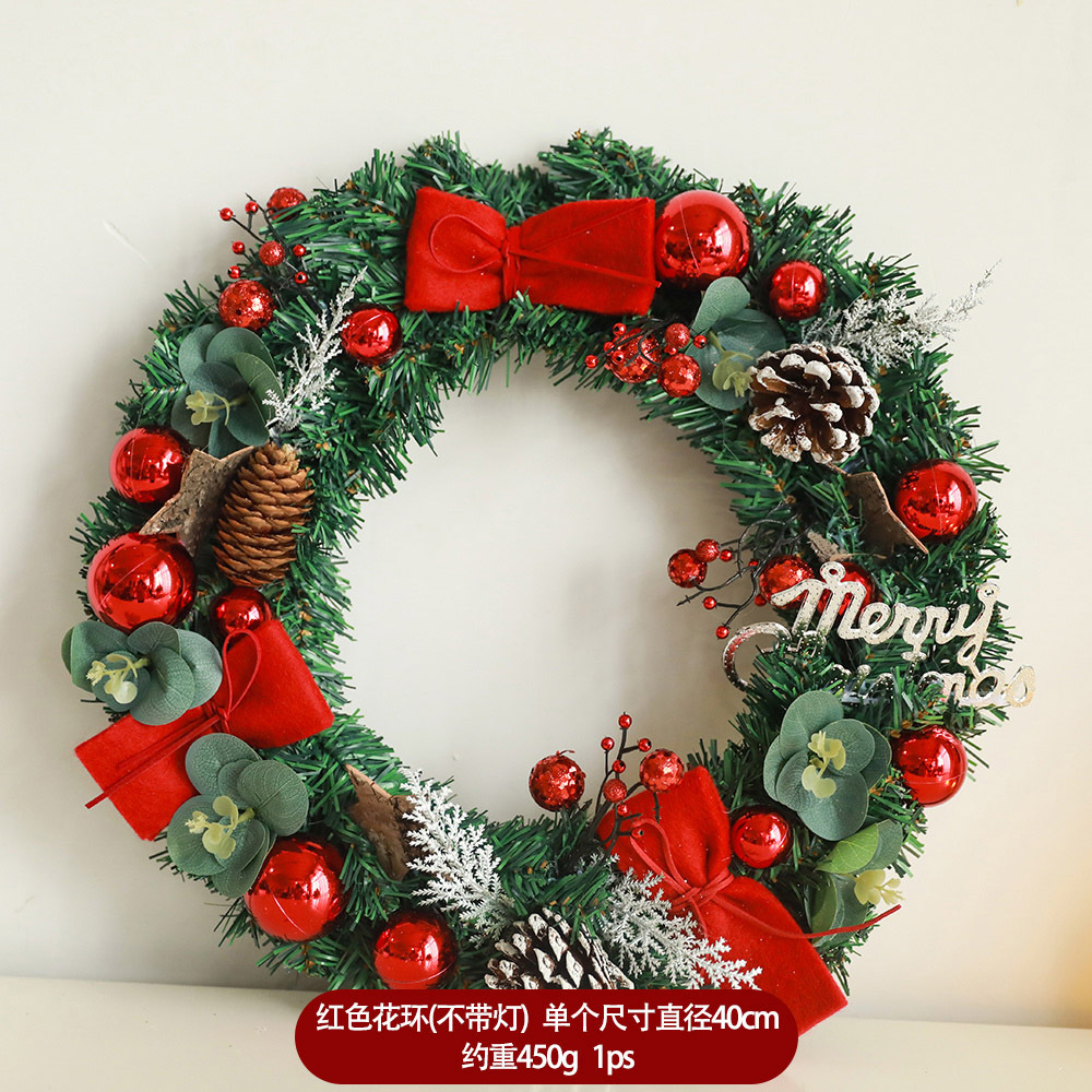 Seda verde nuevo guirnalda de Navidad eucalipto flocado Garland 40CM decoración de la puerta decoraciones transfronterizas