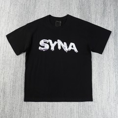 SYNA WORLD アメリカンヒップホップレタープリント半袖Tシャツメンズヨーロッパとアメリカのルーズカジュアルカップルラウンドネックトップ