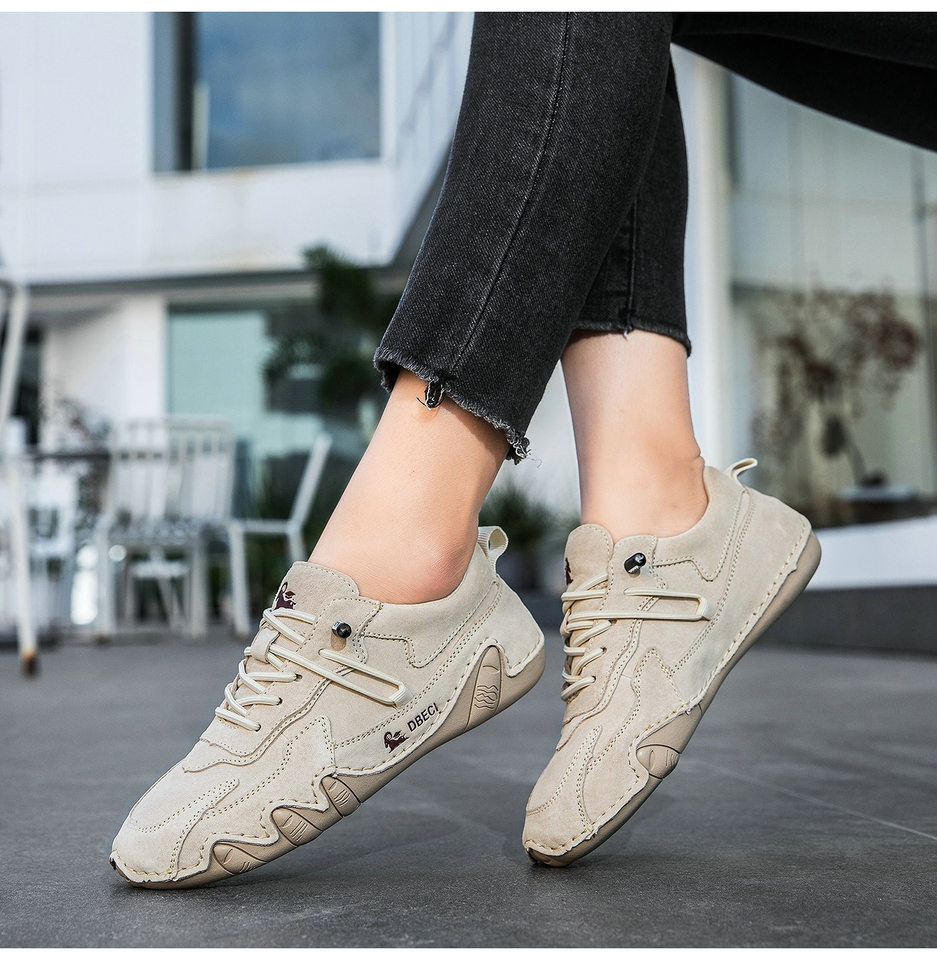 Giày thể thao da thật unisex cổ thấp mũi tròn, đế cao su, phong cách năng động — 662-3 mặt Da Màu Hồng, 662-3 mặt da màu cát, 662-3 mặt da màu nâu, 662-3 mặt da màu xám chi tiết 19