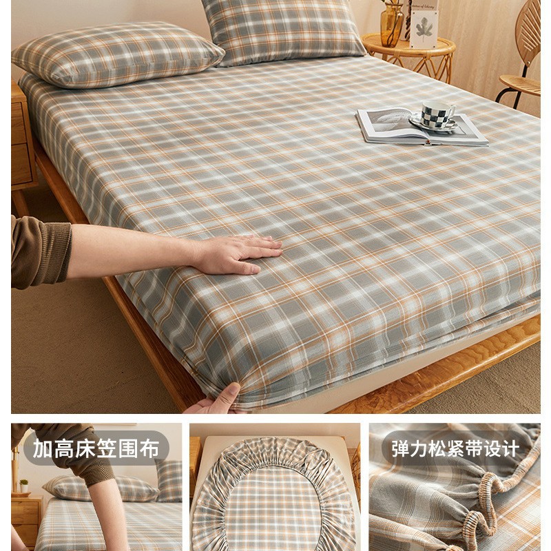 Nuevo estilo 2025 nuevo estilo sábana de algodón de una pieza cubierta protectora de colchón cubierta de cama juego de tres piezas de algodón lavado cuatro estaciones universal