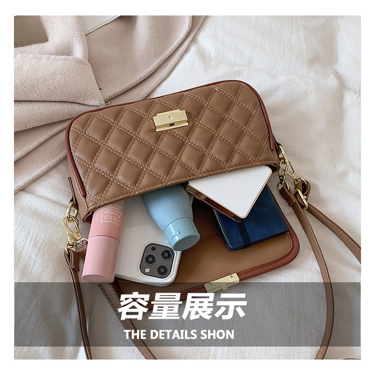 Classic Style Diamond Embroidery Thread Small Bag 2021 New Autumn And Winter Women's Bags Ins Messenger Bag Shoulder Underarm Small Square Bag display picture 19
