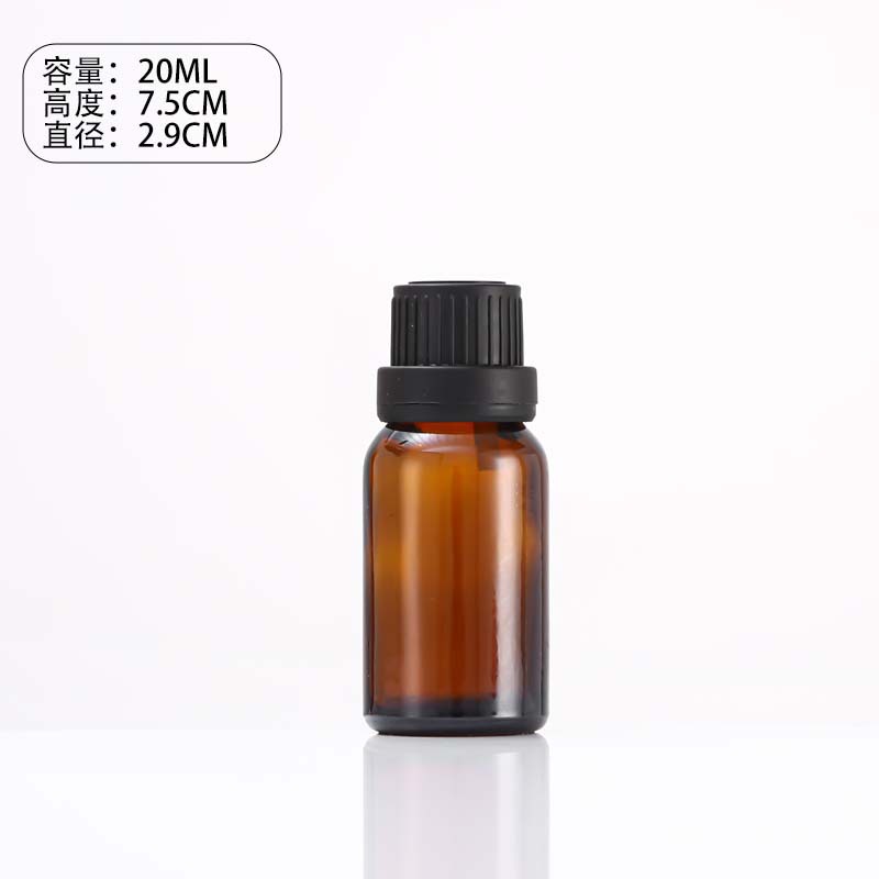 Cubierta antirrobo 10ml Brown botella de aceite esencial 20ml botella de vidrio 5ml botella cuentagotas perfume sub-embalaje botella de vidrio de aromaterapia
