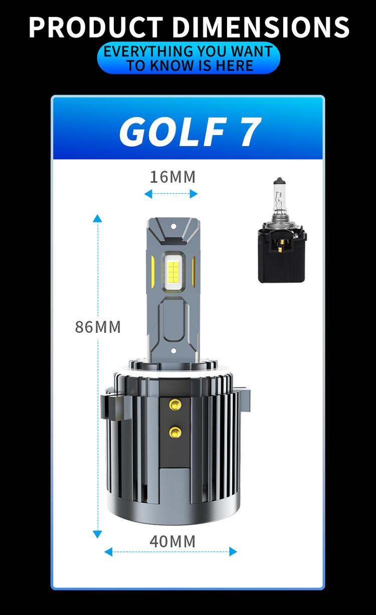 Led frontlyspærer til vw golf 7 h7 erstatningsbillamper_voghion.com