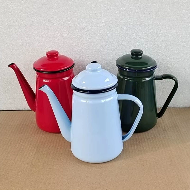 Старомодный эмалированный кофейник Домашний ресторан Ностальгия Ресторан Чайник Холодный чайник Чайник Чайник Уксус Горшок