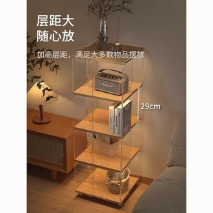 Transparent Rotating Bookshelf Modern Minimalist Living Room Bedroom Bookcase Storage Rack Removable Acrylic Floor-Standing Storage Rack
