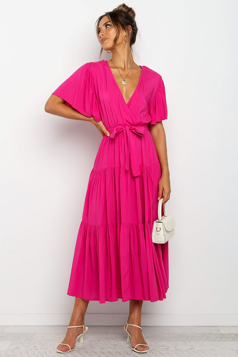 269g Weight Midi Dress Dress Length Type Short Sleeve Sleeve Length Princess Dress Dresses Type Regular Sleeve Sleeve Type Cotton, Polyester Fabric Type Mid Waist Waist Line Holiday, Daily, Selfie Occasion V Neck Neckline Regular Fit Fit Type Solid Color Pattern Summer Season Women's Gender Casual, Elegant, Streetwear Style Wholesale Women's Casual Elegant Streetwear Solid Color Holiday Daily Selfie V Neck Short Sleeve Princess Dress 28