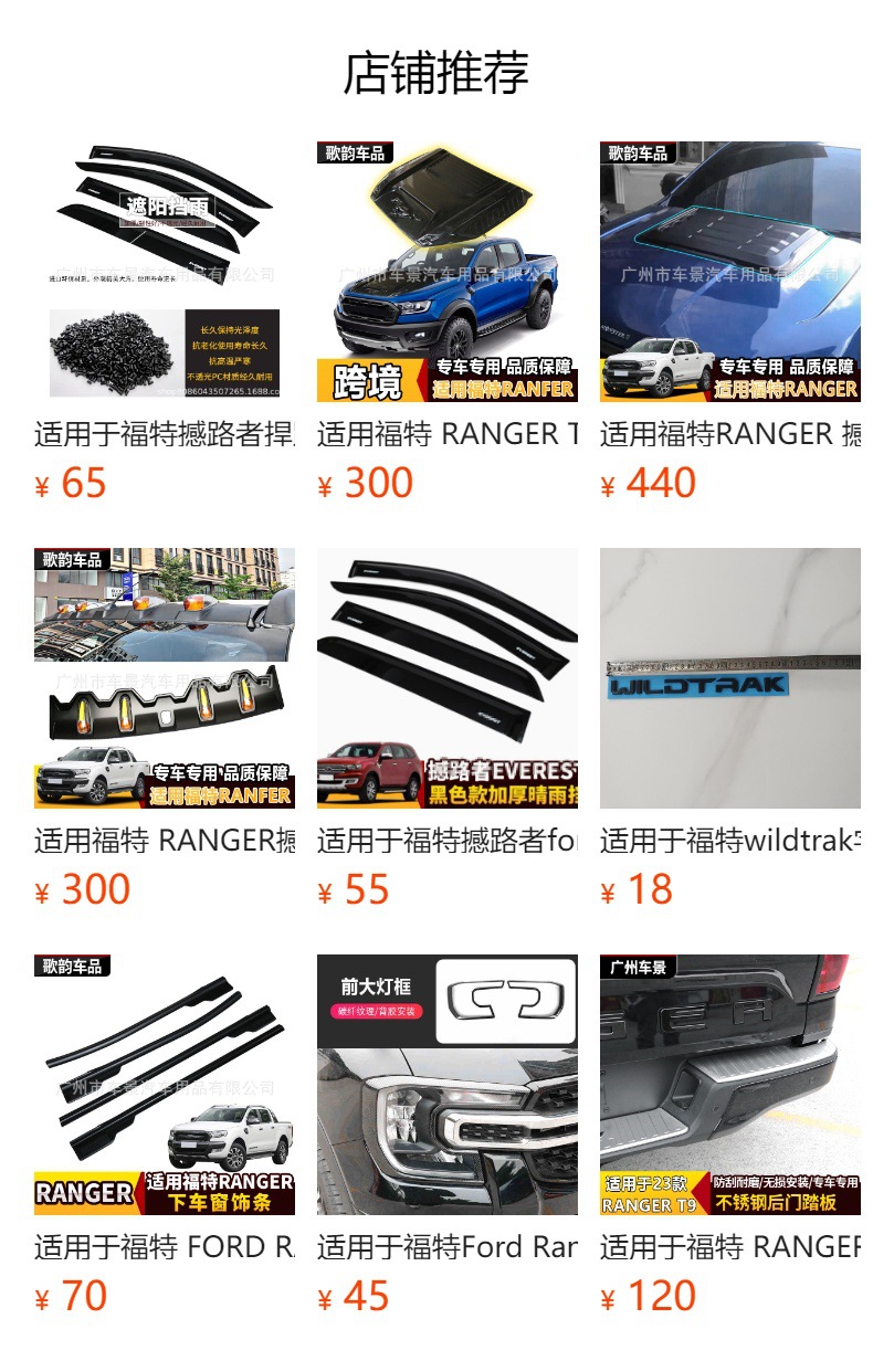 Suitable for Ford Everest Ford Everest Plastic Patch Protective Light Frame Handle Door Bowl Decorative Patch