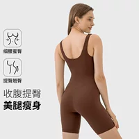 Цельная доставка Новый Эластичный телесный, ощущение живота Evrlue double Six, трехточечные штаны для подтяжки бедер, комбинезон для йоги с нагрудной накладкой