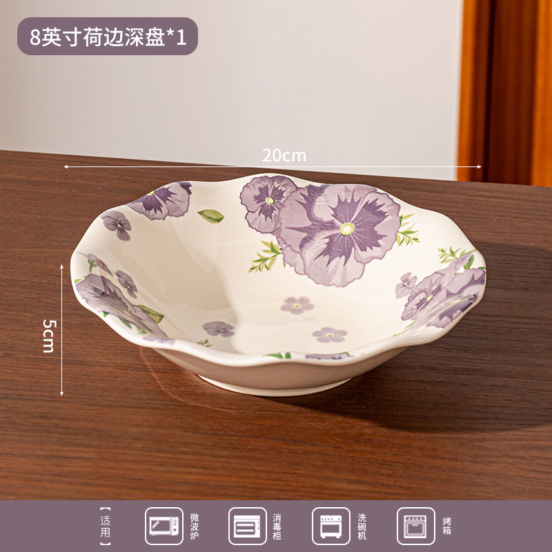 Cuencos de cerámica personalizados con flores de alto valor de visualización cuencos de orejas pequeños platos frescos de platos domésticos image 11