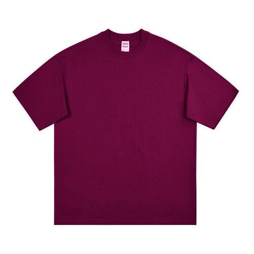 American-style 400g heavy-duty short-sleeve T-shirt for men, loose fit, summer, combed pure cotton, two-ply needle, round neck, dropped shoulder, solid color