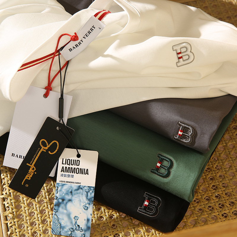 2026 High-Quality 80-Count Double-Sided Mercerized Pima Cotton Liquid Ammonia T-Shirt, Simple Casual Short-Sleeve, Ultra-Soft, High-Elastic T-Shirt