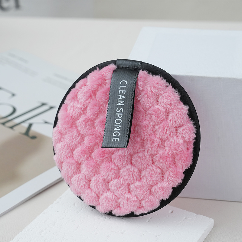 Esponja facial de doble cara para limpieza facial, removedor de maquillaje fácil de usar, esponja suave, diseño de piña, herramienta de limpieza y baño de algodón de azúcar.