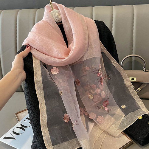 new fashionable silk blended autumn and winter warm scarf, fashionable high-end long shawl, printed scarf for outer wear