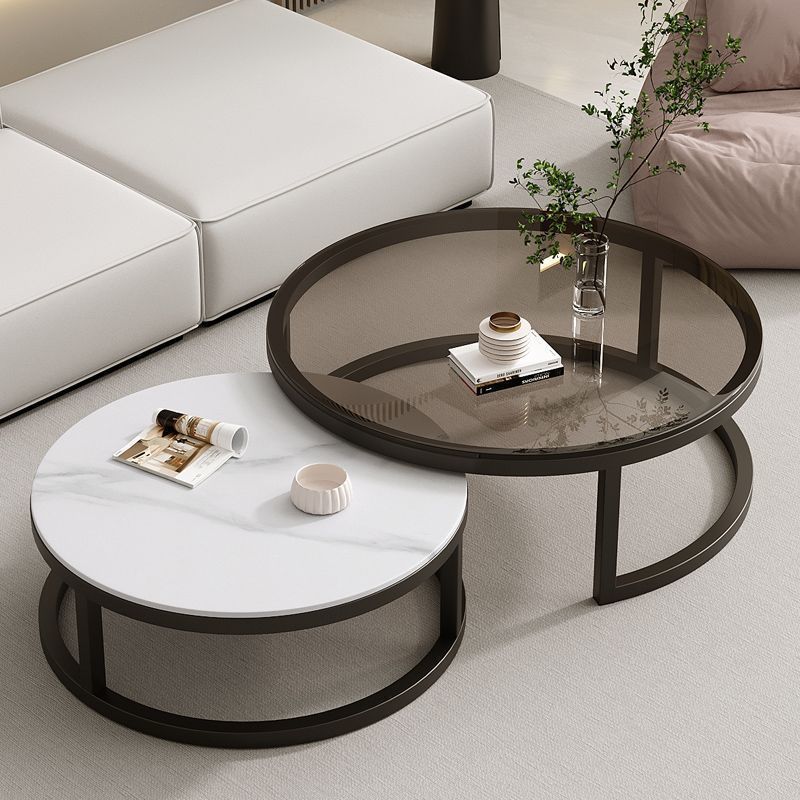 작은 원형 눈산 흰색 + 큰 원형 회색 유리(무흡연) 검정색 프레임