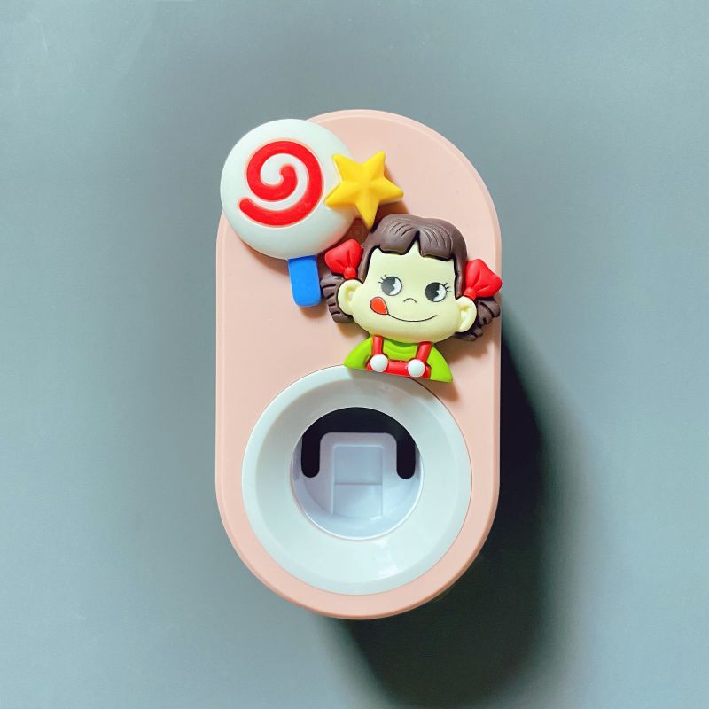 Automático de pasta de dientes exprimidor de dibujos animados de los niños lindo Punch-libre almacenamiento rack clip de pasta de dientes exprimidor diario diverso suministro
