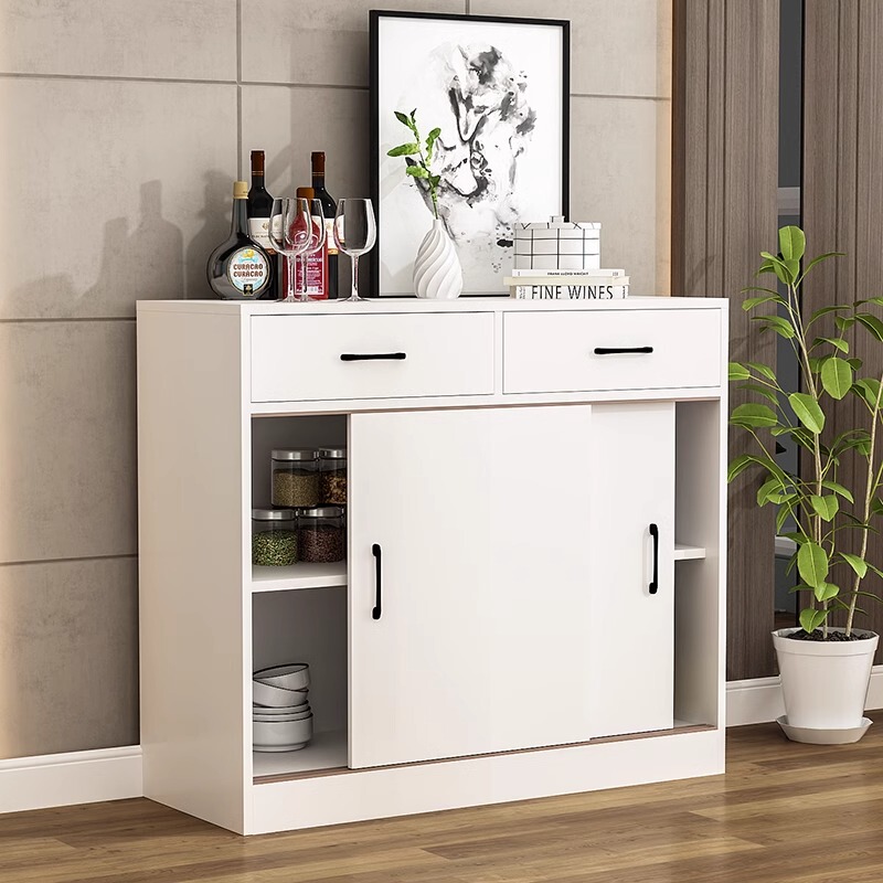 New Sliding Door Kitchen Integrated Wall-Mounted Ultra-Thin Sideboard Small Size Centimeter Deep Wall Side Thin Sideboard Simple Sliding