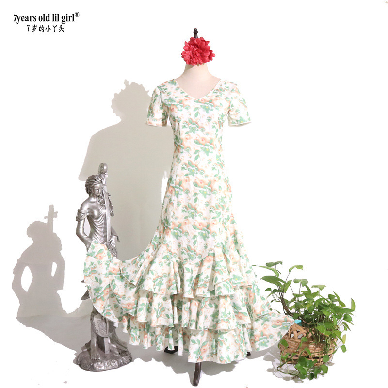 Original Brand Flamenco Spanish Dance Dress Performance Costume Dance Skirt Ene20