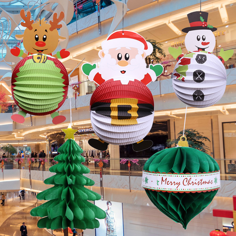 Nuevas decoraciones navideñas transfronterizas, decoraciones de escenas, adornos de árboles de Navidad, disfraces de ancianos, adornos de globos aerostáticos navideños