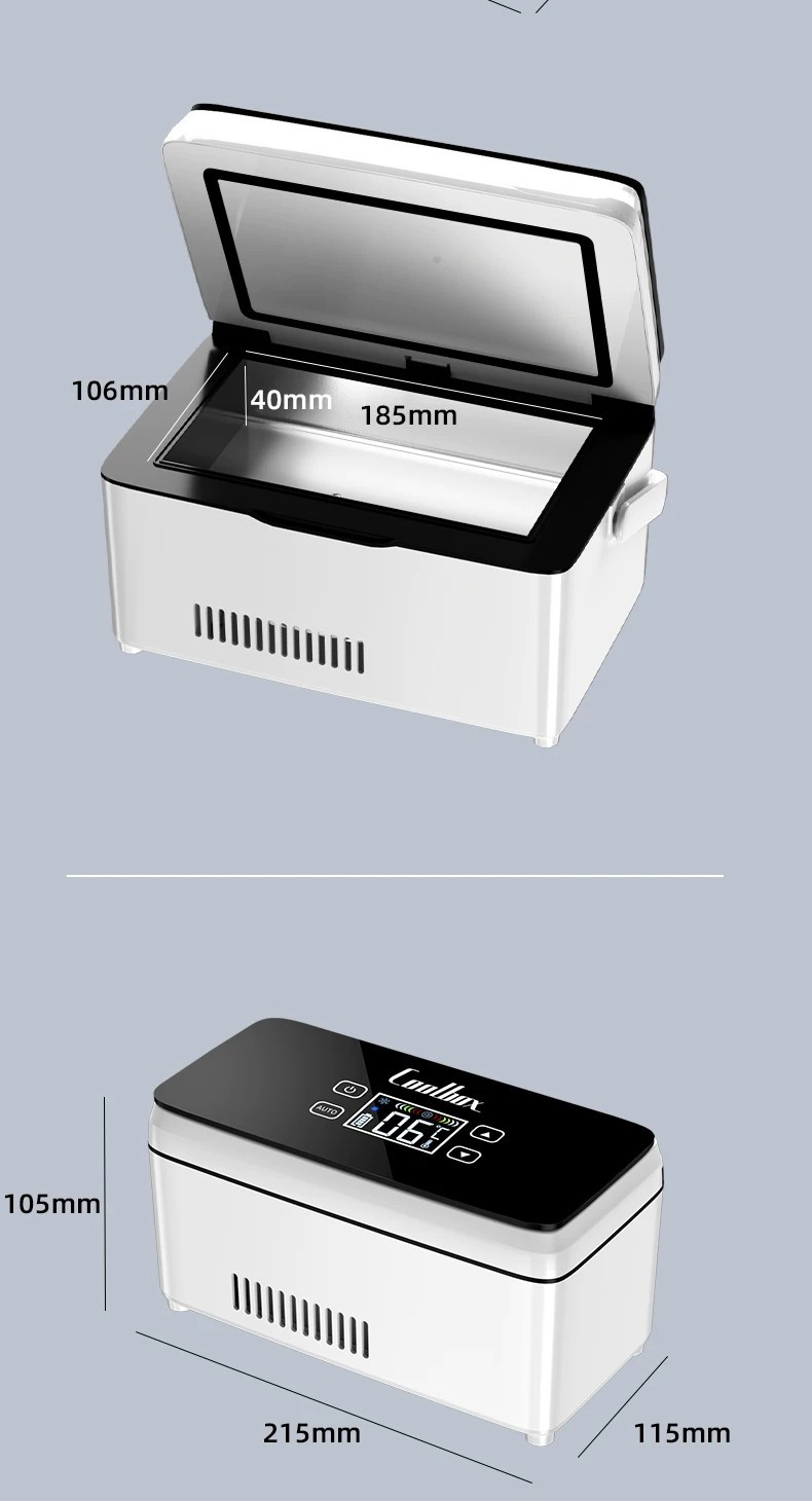 Portable Insulin Refrigeration Box for Car and Home Use, Rechargeable, Large Capacity, Dedicated Medicine Refrigeration Box for Travel