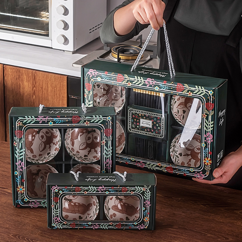 Yilu has you bowl and chopsticks set Japanese bowl opening gift porcelain blue and white porcelain ceramic tableware gift box gift wholesale