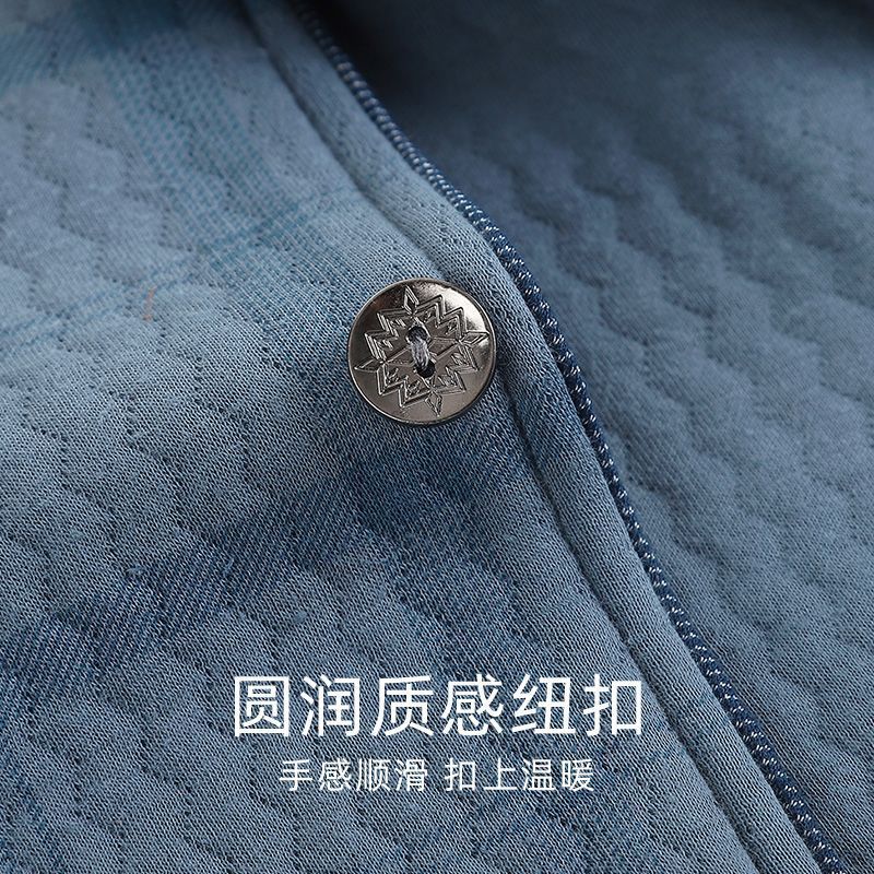 Pijamas de hombre de algodón otoño-invierno tipo intercalación gruesa ropa de abrigo se puede usar aire de algodón